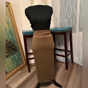 Forever 21 Black and Brown Pencil Skirt